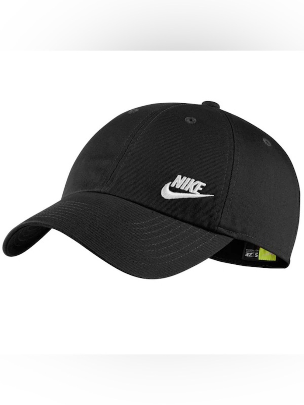 Nike Black Hat with White Swoosh Logo